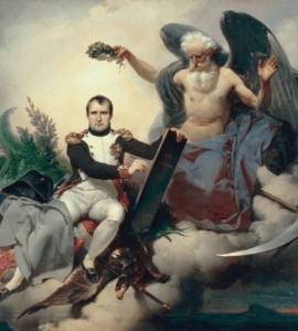 Napoléon couronné par le temps écrit le Code civil